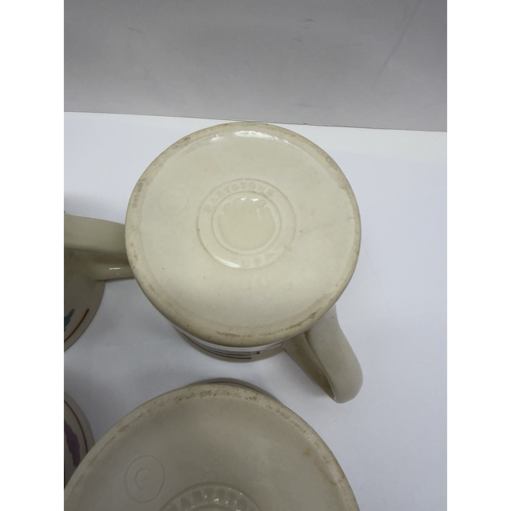 Hartstone USACheyenne Handpainted Stoneware Coffee Mugs Set of 4 VTG Western Ran - Picture 6 of 11